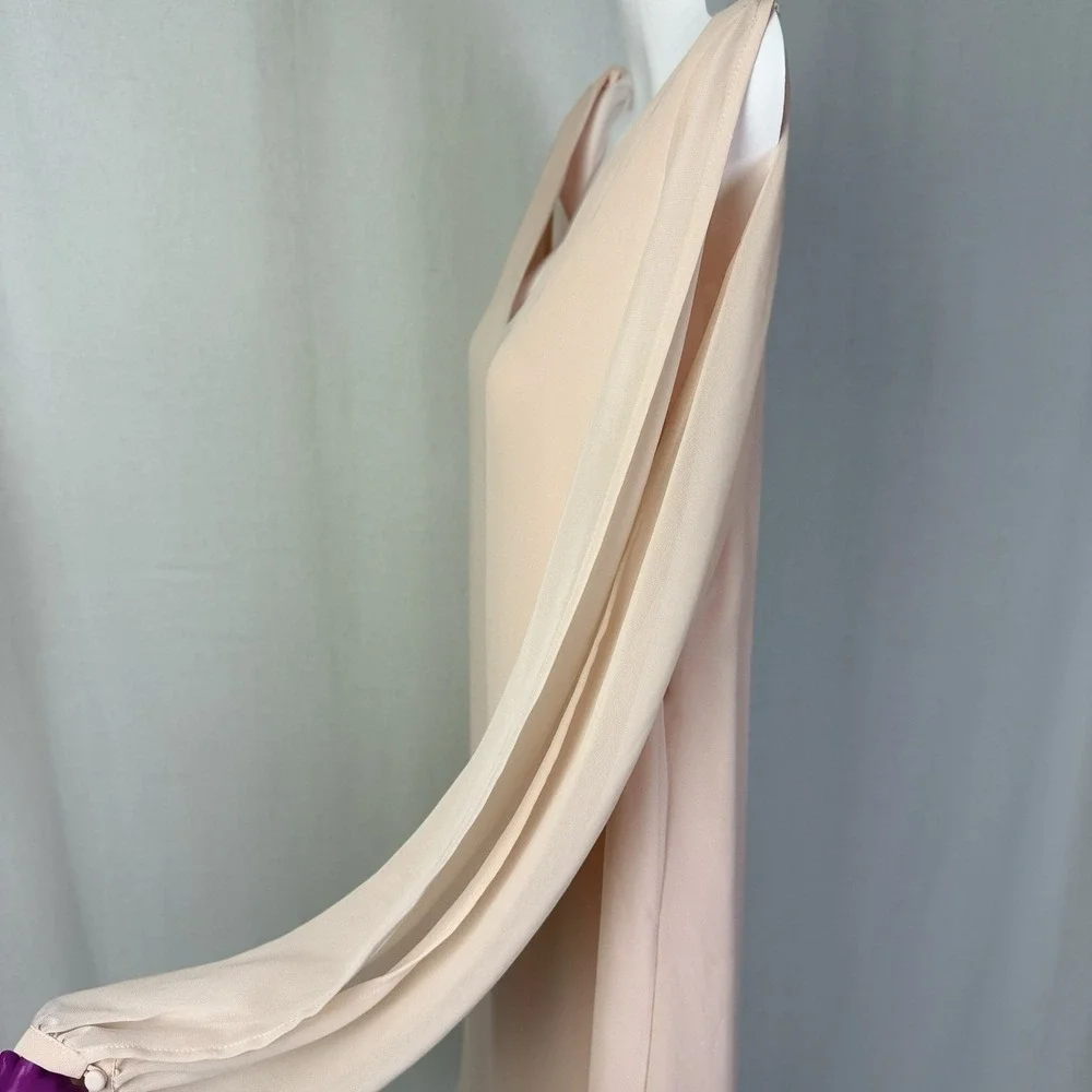 Gianni Bini Women's Blush Pink V Neck Long Sleeve‎ Shift Dress Size M